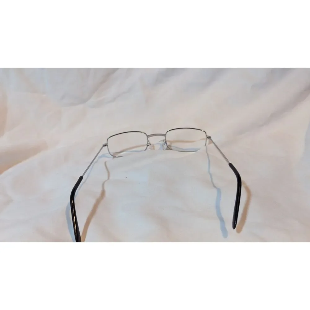 Silver Colored Rectangle Eyeglass Frames